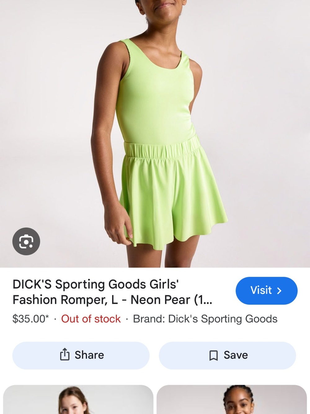 DSG Neon Pear Girls' One-Piece Romper size small 8-9